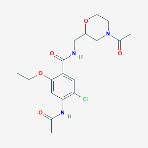 molecular formula C18H24ClN3O5 B134087 N,N-Diacetyl Des-4-fluorobenzyl Mosapride CAS No. 170799-32-3