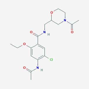 molecular formula C18H24ClN3O5 B134087 4-acetamido-N-((4-acetylmorpholin-2-yl)methyl)-5-chloro-2-ethoxybenzamide CAS No. 170799-32-3