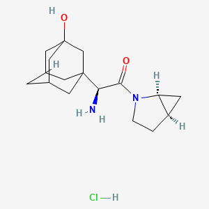 molecular formula C17H27ClN2O2 B13408766 (2S)-2-amino-1-[(1S,5R)-2-azabicyclo[3.1.0]hexan-2-yl]-2-(3-hydroxy-1-adamantyl)ethanone;hydrochloride 