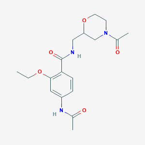 molecular formula C18H25N3O5 B134088 N,N-Diacetyl Des-5'-chloro-4-fluorobenzyl Mosapride CAS No. 170799-31-2