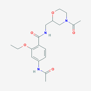 molecular formula C18H25N3O5 B134088 4-acetamido-N-((4-acetylmorpholin-2-yl)methyl)-2-ethoxybenzamide CAS No. 170799-31-2