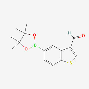 molecular formula C15H17BO3S B13408822 5-(4,4,5,5-Tetramethyl-1,3,2-dioxaborolan-2-yl)benzo[b]thiophene-3-carbaldehyde CAS No. 1008361-79-2