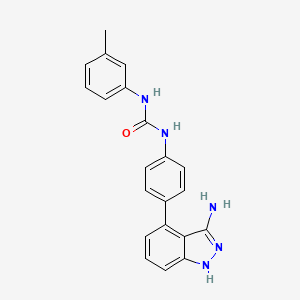 molecular formula C21H19N5O B13408827 1-(4-(3-amino-1H-indazol-4-yl)phenyl)-3-m-tolylurea CAS No. 796967-10-7