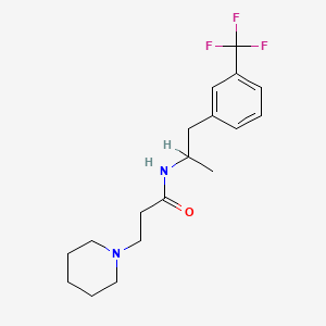 molecular formula C18H25F3N2O B13408849 N-(alpha-Methyl-m-trifluoromethylphenethyl)-3-piperidinopropionamide CAS No. 73826-20-7