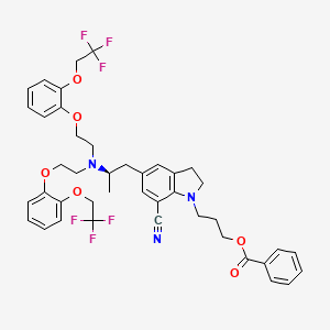 molecular formula C42H43F6N3O6 B13408858 Silodosin Dimer 7-Cyano Benzoate 