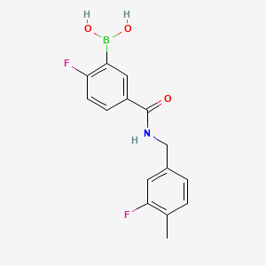 molecular formula C15H14BF2NO3 B13408893 2-Fluoro-5-(3-fluoro-4-methylbenzylcarbamoyl)benzeneboronic acid 