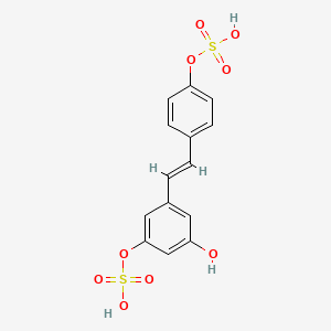 molecular formula C14H12O9S2 B13408926 trans-Resveratrol 3,4'-disulfate CAS No. 858187-20-9
