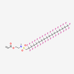 molecular formula C23H12F33NO4S B13408936 2-Propenoic acid, 2-(methyl((2,2,3,3,4,4,5,5,6,6,7,7,8,8,9,9,10,10,11,11,12,12,13,13,14,14,15,15,16,16,17,17,17-tritriacontafluoroheptadecyl)sulfonyl)amino)ethyl ester CAS No. 68758-56-5