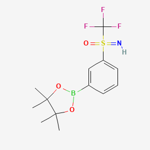 molecular formula C13H17BF3NO3S B13409009 Imino(3-(4,4,5,5-tetramethyl-1,3,2-dioxaborolan-2-yl)phenyl)(trifluoromethyl)-l6-sulfanone 