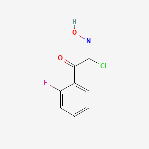 molecular formula C8H5ClFNO2 B13409027 (1E)-2-(2-fluorophenyl)-N-hydroxy-2-oxoethanimidoyl chloride 