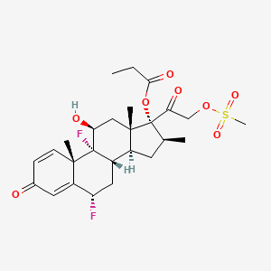 molecular formula C26H34F2O8S B13409056 Diflorasone 17-propionate-21-mesylate 