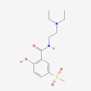 molecular formula C14H22N2O4S B13409069 N-[2-(Diethylamino)ethyl]-2-hydroxy-5-(methylsulfonyl)benzamide (Desmethyltiapride) CAS No. 98517-73-8