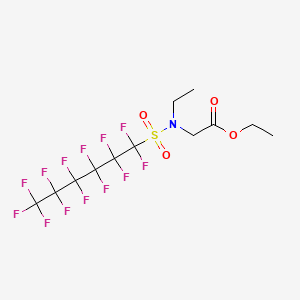 molecular formula C12H12F13NO4S B13409225 Glycine, N-ethyl-N-[(tridecafluorohexyl)sulfonyl]-, ethyl ester CAS No. 68957-53-9