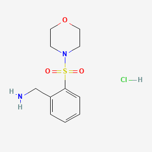 molecular formula C11H17ClN2O3S B1340923 1-[2-(Morpholin-4-ylsulfonyl)phenyl]methanamine hydrochloride CAS No. 918812-18-7