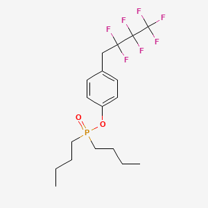 molecular formula C18H24F7O2P B13409257 Phosphinic acid, dibutyl-, 4-(2,2,3,3,4,4,4-heptafluorobutyl)phenyl ester CAS No. 7526-47-8