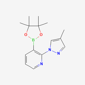 molecular formula C15H20BN3O2 B13409293 2-(4-methyl-1H-pyrazol-1-yl)-3-(4,4,5,5-tetramethyl-1,3,2-dioxaborolan-2-yl)pyridine 