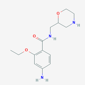 molecular formula C14H21N3O3 B134094 Des-5'-chloro-4-fluorobenzyl Mosapride CAS No. 170799-30-1