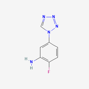 molecular formula C7H6FN5 B1340947 2-fluoro-5-(1H-tetrazol-1-yl)aniline CAS No. 924871-22-7