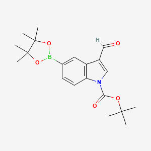 molecular formula C20H26BNO5 B1340964 tert-Butyl 3-formyl-5-(4,4,5,5-tetramethyl-1,3,2-dioxaborolan-2-yl)-1H-indole-1-carboxylate CAS No. 1025707-92-9