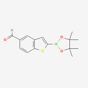 molecular formula C15H17BO3S B1340965 5-Formyl-2-(4,4,5,5-tetramethyl-[1,3,2]dioxaborolan-2-yl)-benzo[b]thiophene CAS No. 953410-99-6