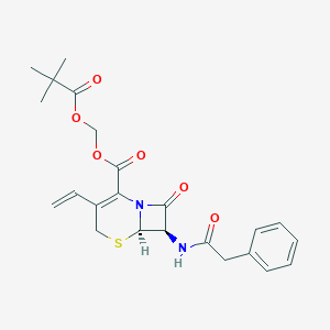 molecular formula C23H26N2O6S B134100 Pivaloyloxymethyl 7-phenylacetamido-3-vinyl-3-cephem-4-carboxylate CAS No. 146383-05-3