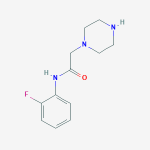 molecular formula C12H16FN3O B1341045 N-(2-fluorophenyl)-2-(piperazin-1-yl)acetamide 