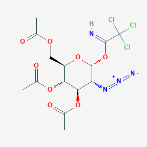 molecular formula C14H17Cl3N4O8 B13410810 --Lucopyranose,2-zido-2-eoxy-,3,4,6-riacetate1-(2,2,2-richloroethanimidat) 