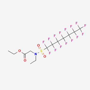 molecular formula C13H12F15NO4S B13410900 Glycine, N-ethyl-N-[(pentadecafluoroheptyl)sulfonyl]-, ethyl ester CAS No. 68957-54-0