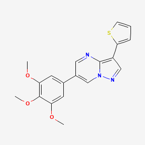 molecular formula C19H17N3O3S B1341095 3-Thiophen-2-YL-6-(3,4,5-trimethoxy-phenyl)-pyrazolo[1,5-A]pyrimidine CAS No. 893613-09-7