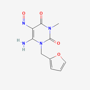molecular formula C10H10N4O4 B13411024 6-Amino-1-(2-furanylmethyl)-3-methyl-5-nitroso-2,4(1H,3H)-pyrimidinedione 