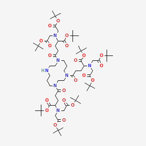 molecular formula C73H129N7O21 B13411071 tert-butyl 5-[4,8-bis[4-[bis[2-[(2-methylpropan-2-yl)oxy]-2-oxoethyl]amino]-5-[(2-methylpropan-2-yl)oxy]-5-oxopentanoyl]-1,4,8,11-tetrazacyclotetradec-1-yl]-2-[bis[2-[(2-methylpropan-2-yl)oxy]-2-oxoethyl]amino]-5-oxopentanoate 