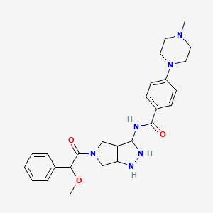 molecular formula C26H34N6O3 B13411185 N-{5-[Methoxy(phenyl)acetyl]octahydropyrrolo[3,4-c]pyrazol-3-yl}-4-(4-methylpiperazin-1-yl)benzamide CAS No. 916995-51-2