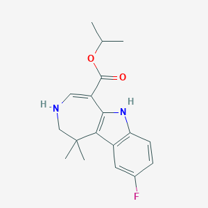 molecular formula C18H21FN2O2 B13411216 Azepino[4,5-b]indole-5-carboxylic acid, 9-fluoro-1,2,3,6-tetrahydro-1,1-dimethyl-, 1-methylethyl ester CAS No. 847865-45-6