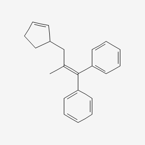 molecular formula C21H22 B13411242 1-Propene, 3-(2-cyclopentenyl)-2-methyl-1,1-diphenyl- 