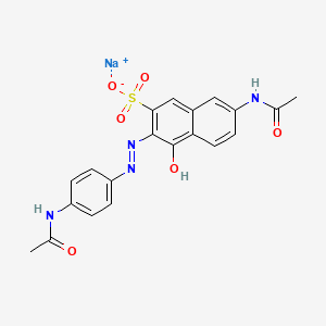 molecular formula C20H17N4NaO6S B13411263 2-Naphthalenesulfonic acid, 7-(acetylamino)-3-[[4-(acetylamino)phenyl]azo]-4-hydroxy-, monosodium salt CAS No. 6222-63-5