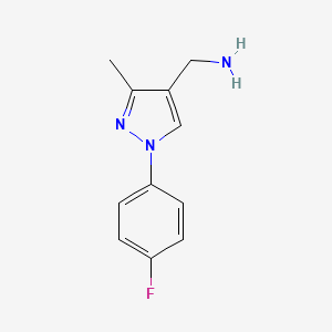 molecular formula C11H12FN3 B1341133 [1-(4-fluorophenyl)-3-methyl-1H-pyrazol-4-yl]methanamine CAS No. 926242-20-8