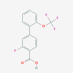 2-Fluoro-4-[2-(trifluoromethoxy)phenyl]benzoic acid