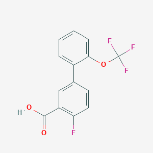 2-Fluoro-5-[2-(trifluoromethoxy)phenyl]benzoic acid