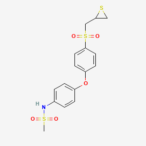 molecular formula C16H17NO5S3 B13411612 N-(4-(4-(thiiran-2-ylmethylsulfonyl)phenoxy)phenyl)methanesulfonamide CAS No. 869577-53-7