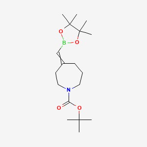 molecular formula C18H32BNO4 B13411706 tert-Butyl 4-((4,4,5,5-tetramethyl-1,3,2-dioxaborolan-2-yl)methylene)azepane-1-carboxylate 