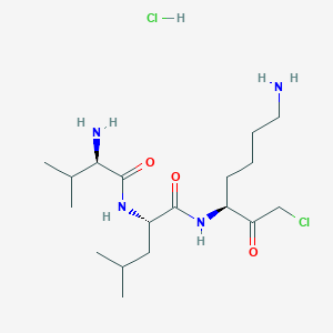 molecular formula C18H36Cl2N4O3 B13411843 H-D-Val-Leu-Lys-CH2Cl.HCl 