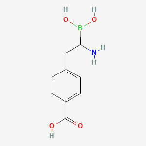 molecular formula C9H12BNO4 B13411852 4-(2-Amino-2-boronoethyl)benzoic acid 