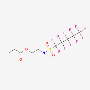 molecular formula C5F11SO2N(CH3)CH2CH2OC(O)C(CH3)=CH2<br>C12H12F11NO4S B13411918 2-Propenoic acid, 2-methyl-, 2-[methyl[(undecafluoropentyl)sulfonyl]amino]ethyl ester CAS No. 67584-60-5