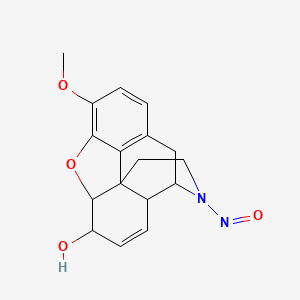 molecular formula C17H18N2O4 B13411931 3-Methoxy-17-nitroso-7,8-didehydro-4,5-epoxymorphinan-6-ol CAS No. 77774-24-4