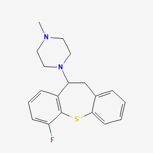 molecular formula C19H21FN2S B13411947 6-Fluoro-10-(4-methylpiperazino)-10,11-dihydrodibenzo(b,f)thiepin CAS No. 73129-34-7