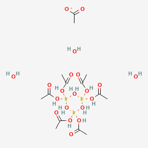 molecular formula C14H39Ir3O20- B13411956 acetic acid;iridium;acetate;hexahydrate 