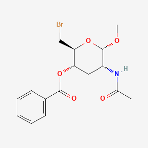 molecular formula C16H20BrNO5 B13411961 Methyl 2-(Acetylamino)-6-bromo-2,3,6-trideoxy-alpha-D-ribo-hexopyranoside 4-Benzoate 