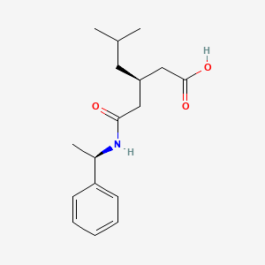 molecular formula C17H25NO3 B13412074 (3R)-5-methyl-3-[2-oxo-2-[[(1R)-1-phenylethyl]amino]ethyl]hexanoic acid 