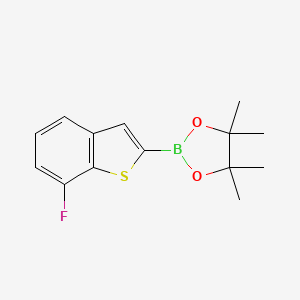 molecular formula C14H16BFO2S B13412087 2-(7-Fluorobenzo[b]thiophen-2-yl)-4,4,5,5-tetramethyl-1,3,2-dioxaborolane 