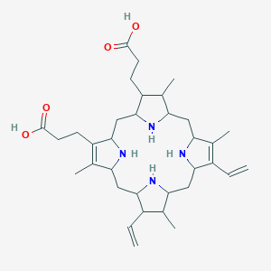 molecular formula C34H52N4O4 B13412214 3-[18-(2-Carboxyethyl)-8,13-bis(ethenyl)-3,7,12,17-tetramethyl-1,2,3,4,5,6,9,10,11,12,13,14,15,16,19,20,21,22,23,24-icosahydroporphyrin-2-yl]propanoic acid 